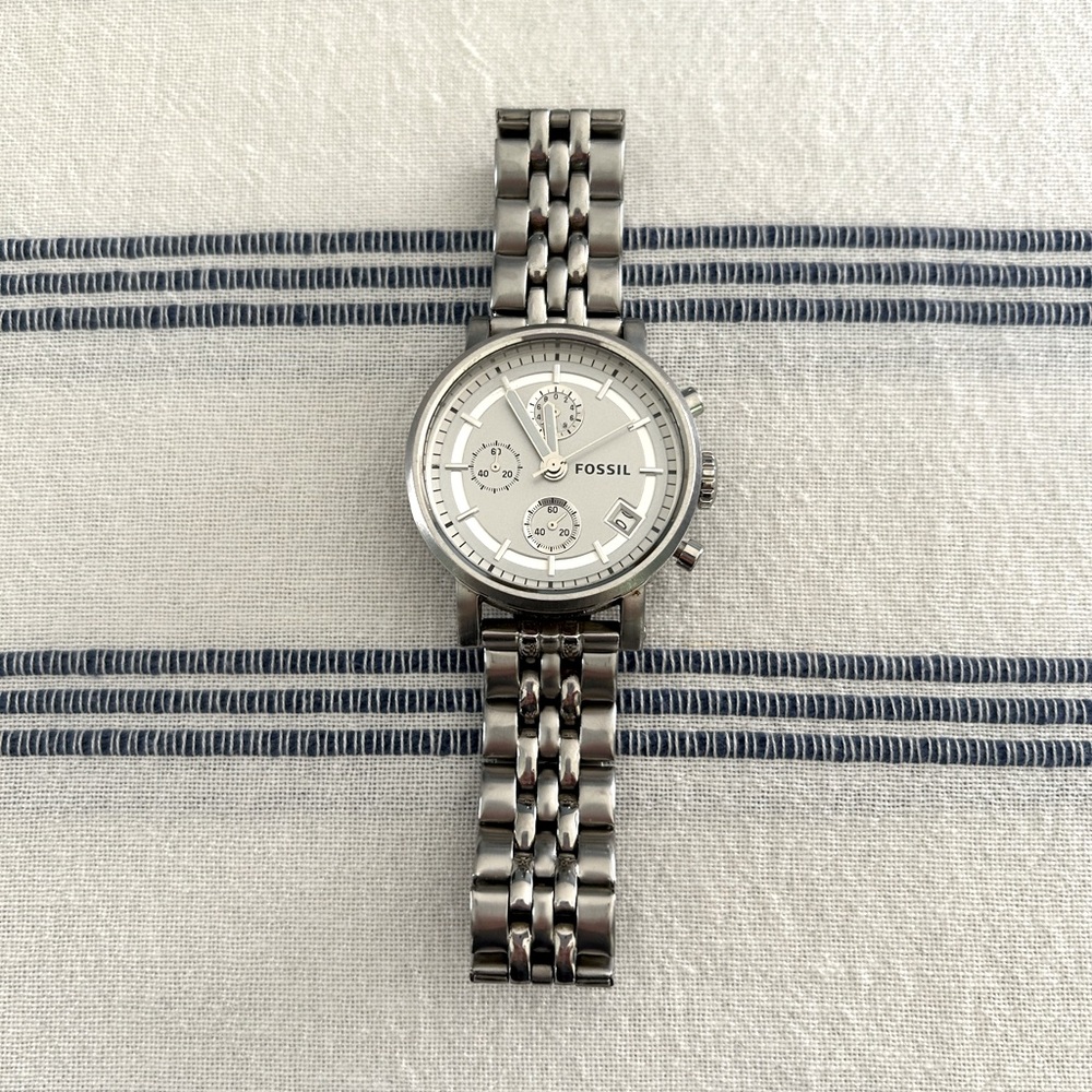 Fossil Women’s Stainless Steel Boyfriend Chronograph Watch - ES-2198 - GUC